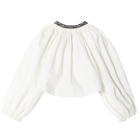 RE/DONE Victorian Cut Off cotton blouse NWT Large - Picture 5 of 11